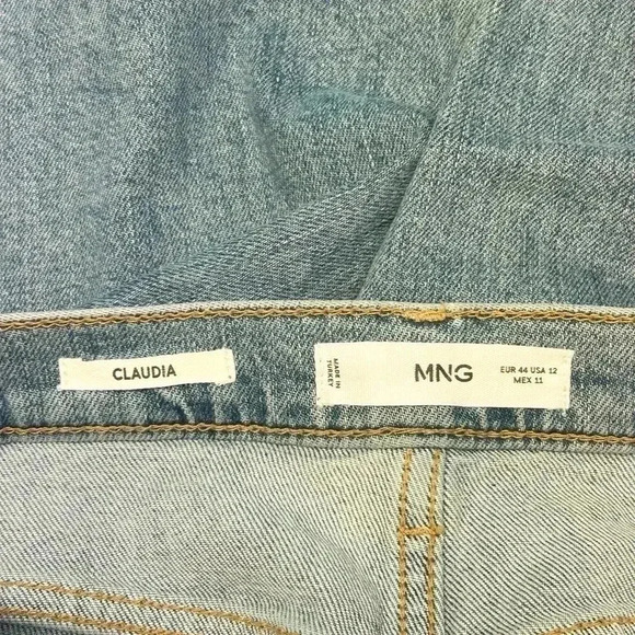 MNG Mango Claudia High Waist Cropped Length Jeans Size 12 NWT - Picture 8 of 10